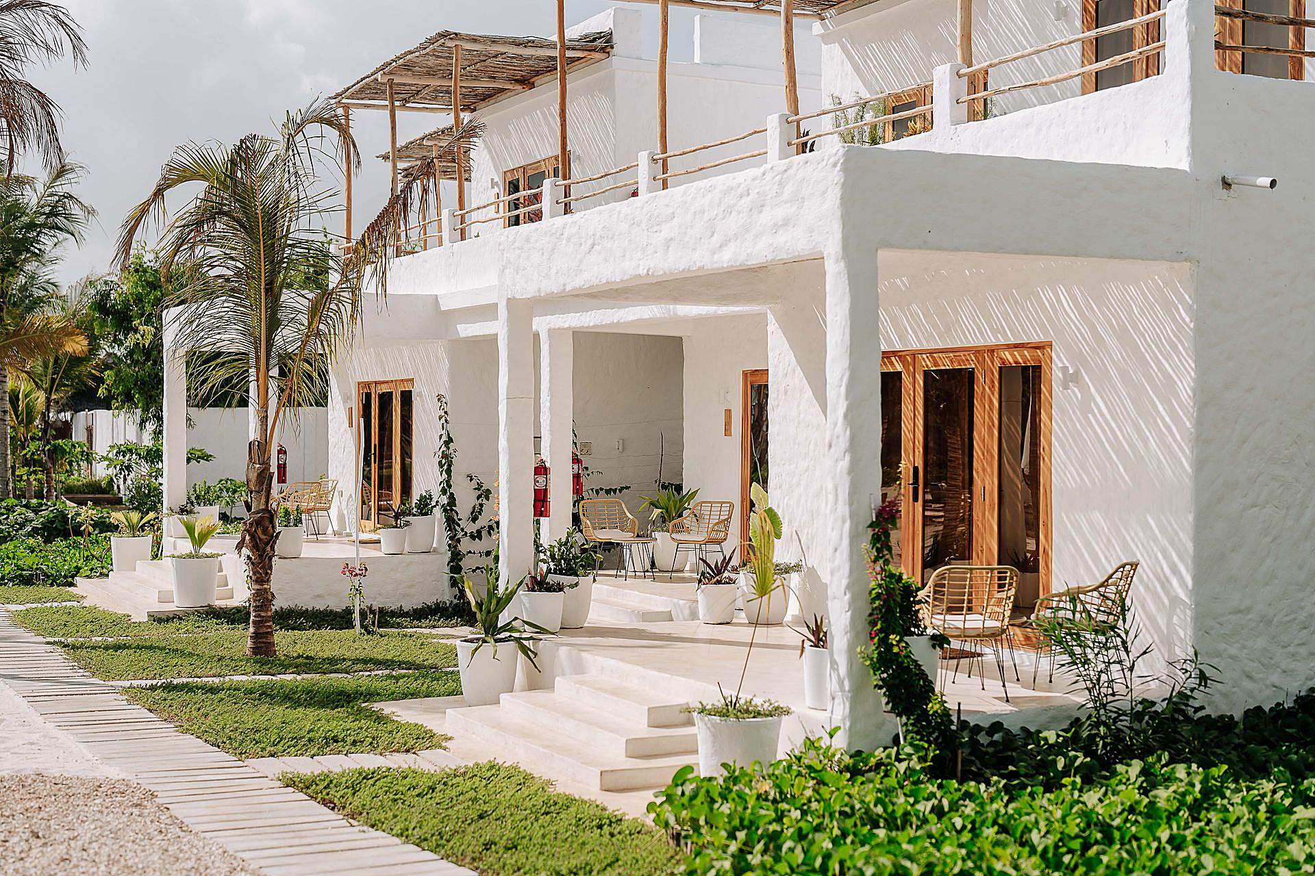 Modern villa under construction on the Zanzibar coast