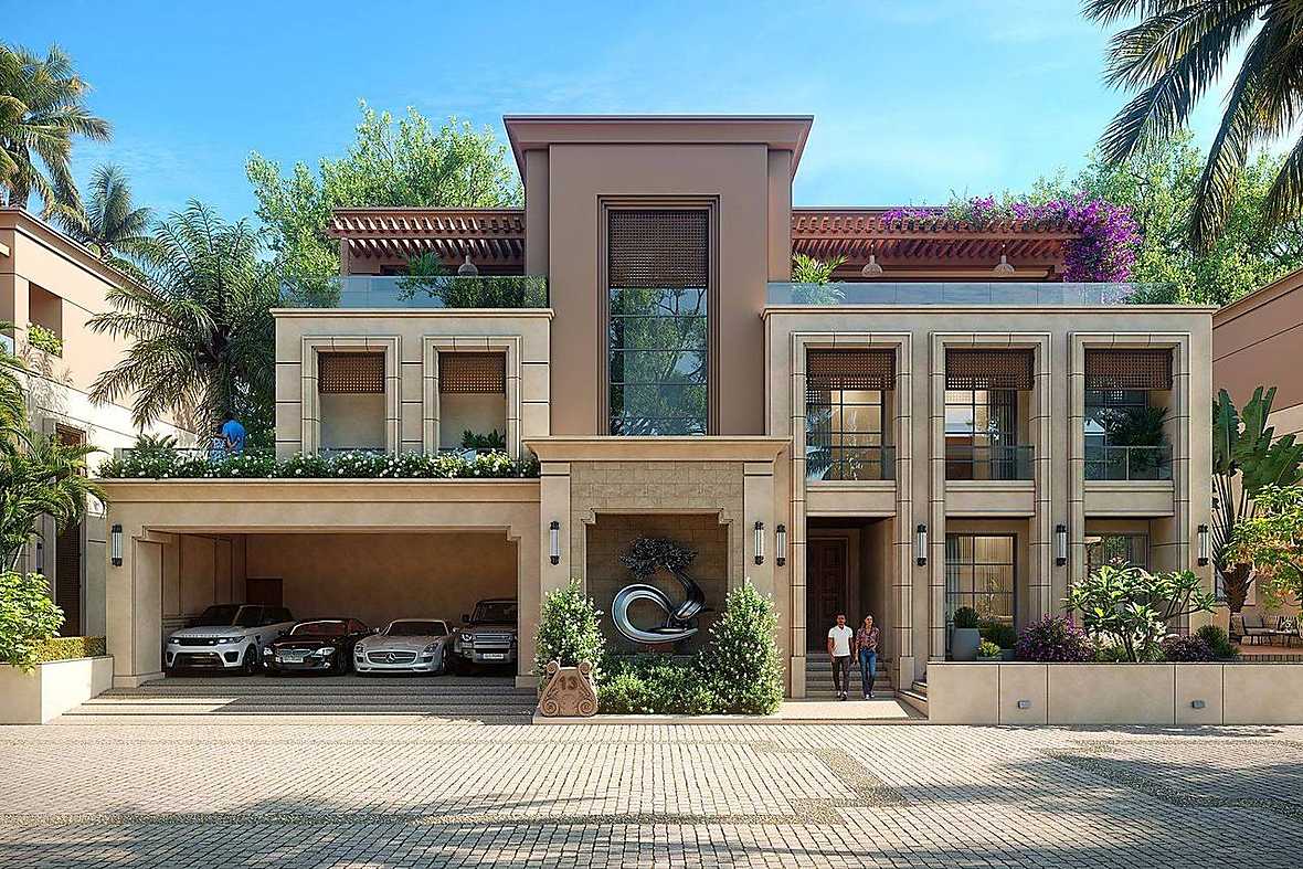 Modern villa exterior in a tropical setting