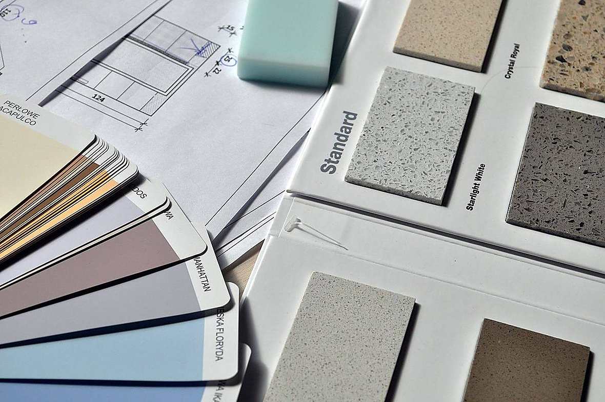 Interior tiling and finishing work in progress